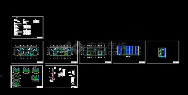 五套六层办公楼全套设计图（含计算书、建筑结构图）-图一