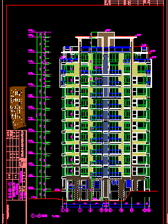 某小区高层住宅楼设计建筑CAD设计平立面图-图二