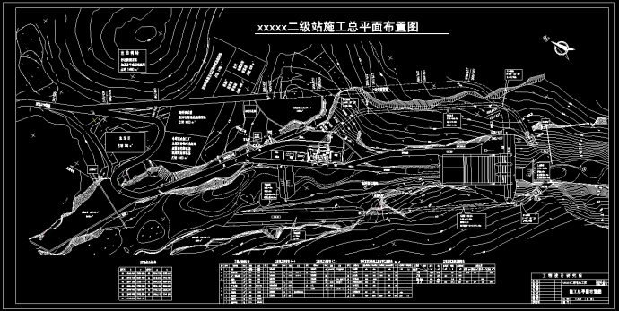 大型水电站施工cad设计总平面规划图纸_图1