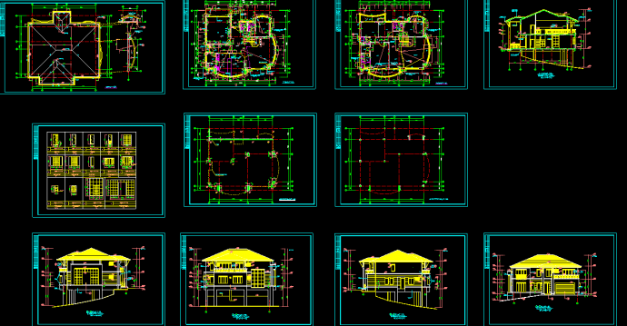 某地两层别墅坡地设计施工CAD图_图1