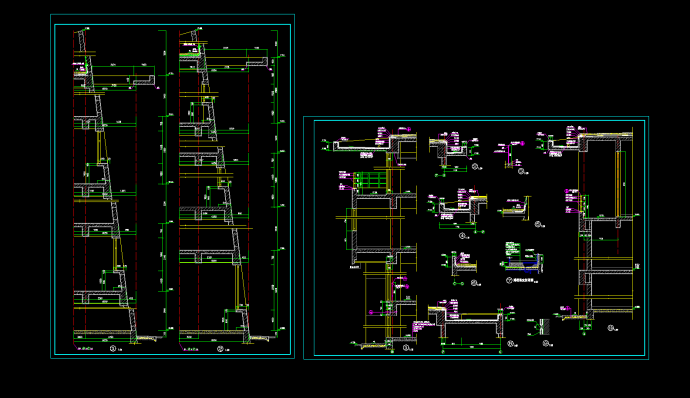 室内节点详图及墙身剖面cad施工图纸_图1