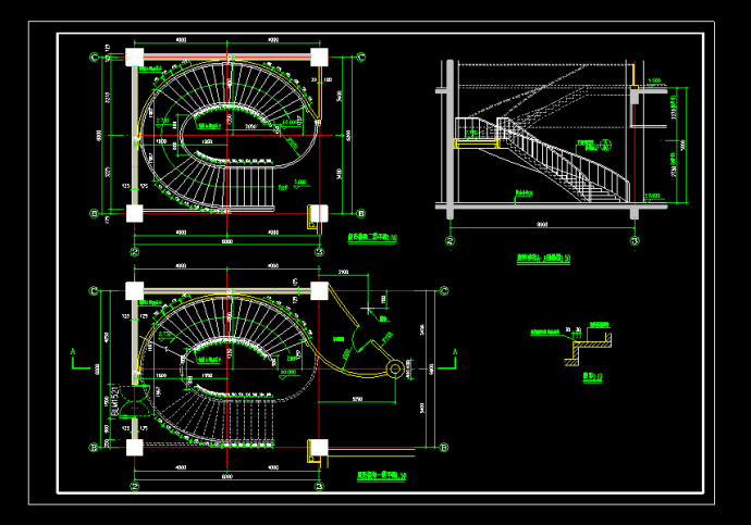 某详细楼梯cad设计立面施工详图_图1
