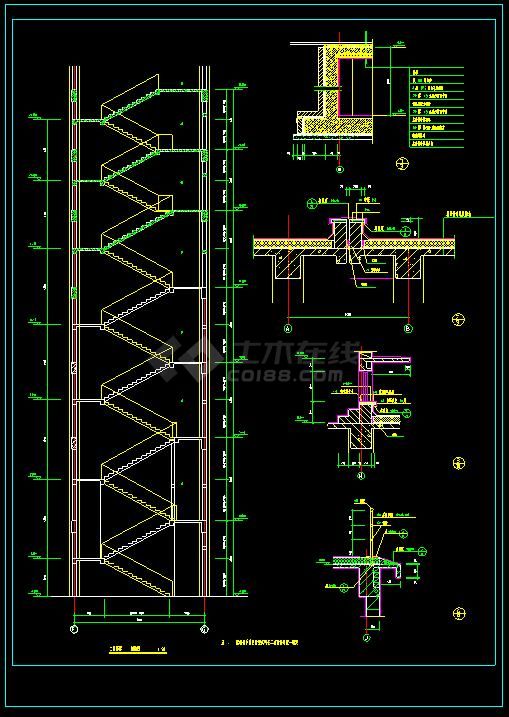 楼梯建筑装修施工节点cad设计详细图-图二