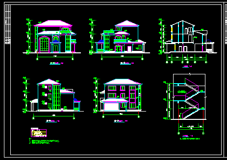 经典别墅设计CAD图（含设计说明）-图二