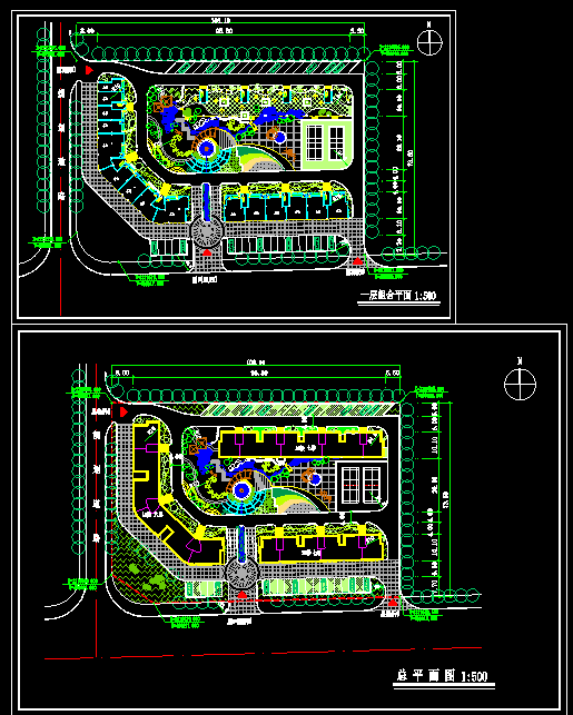 小区总体规划设计CAD建筑施工平面图纸_图1