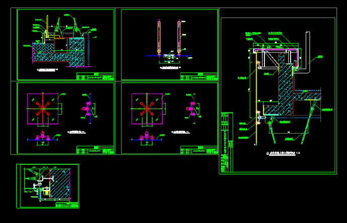 点式玻璃幕墙节点施工设计CAD方案图_图1