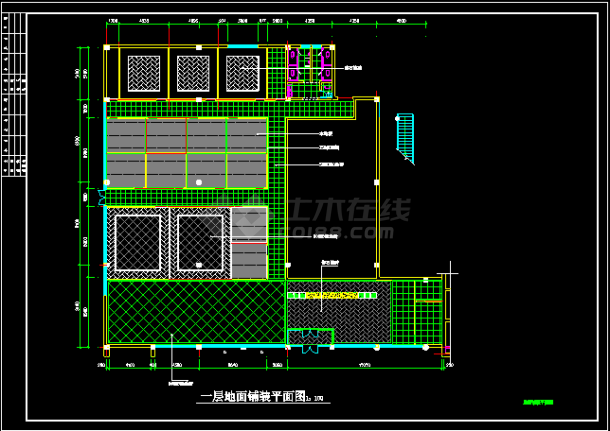 某餐厅室内装修cad设计方案施工图纸-图二