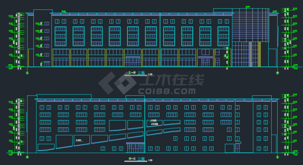 江西某商业办公大厦建筑CAD施工图-图二