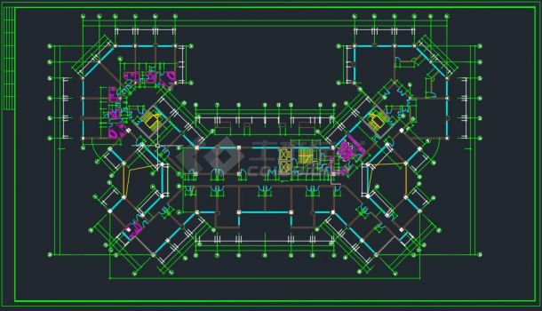 某地区办公大楼建筑设计装修方案三cad施工图-图二