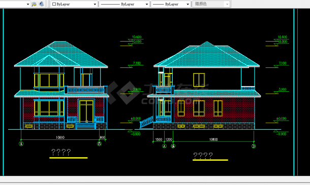 SG型别墅建筑方案设计全套CAD图纸-图二