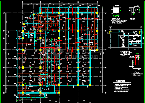 某框架结构商厦结构CAD施工设计图-图二