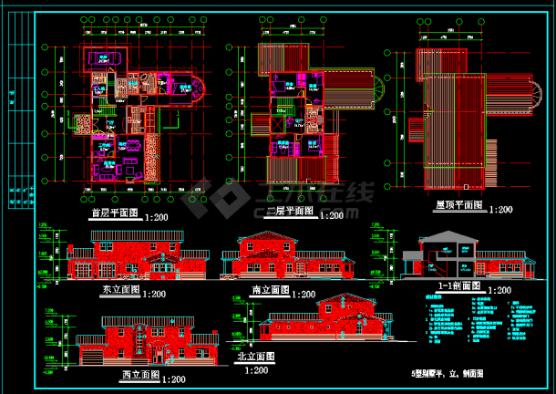 某城市高档别墅小区设计CAD方案图-图二