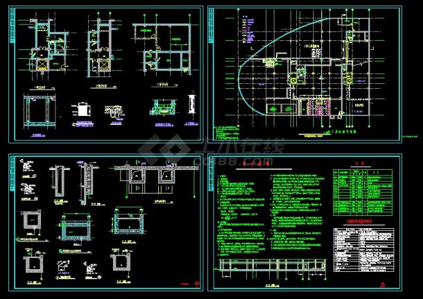某地下室人防建筑施工设计CAD详图-图一