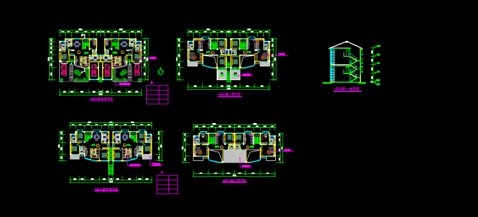 某叠加别墅建筑设计方案全套CAD图纸_图1
