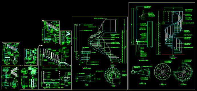常用楼梯扶手cad设计施工图9套_图1