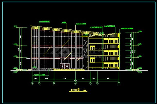 某高级小区会所建筑设计CAD详情图-图二