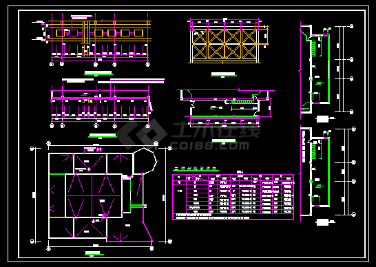 综合演播厅全套施工设计CAD图纸-图二