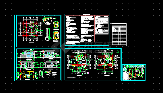 天虹花园别墅建筑施工设计全套CAD图纸-图一