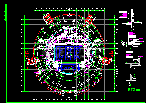 体育馆施工与设计方案全套CAD图-图二