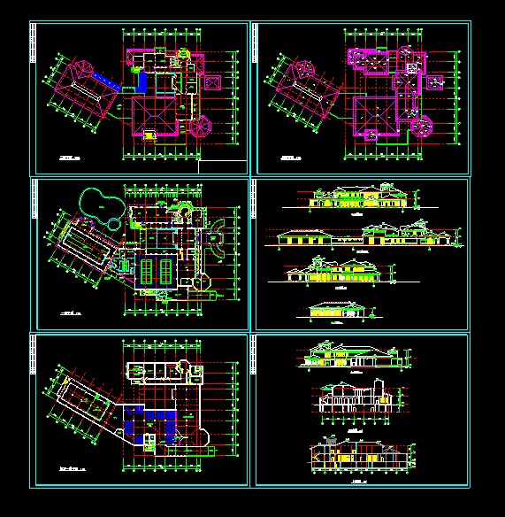 某会所建筑施工设计CAD详情全套图纸_图1