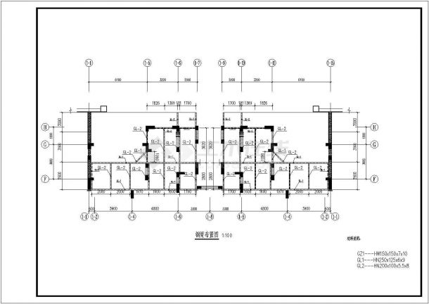 某地单元楼钢结构夹层工程CAD详图-图二