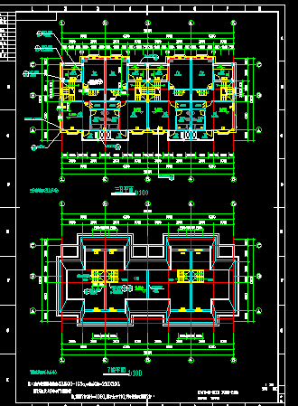 排式别墅建筑施工cad设计方案图纸-图二