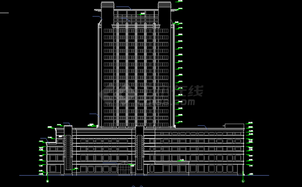 塘栖大厦施工与设计方案全套CAD图-图二
