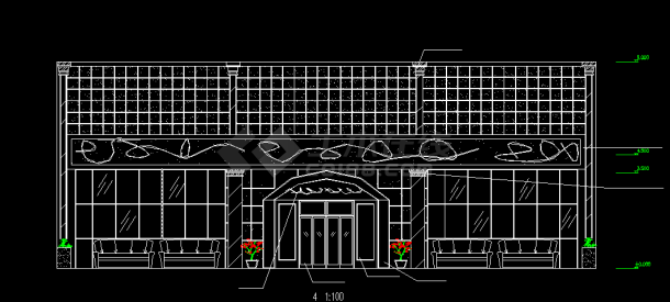 西式餐厅建筑设计方案全套CAD平立面图-图二