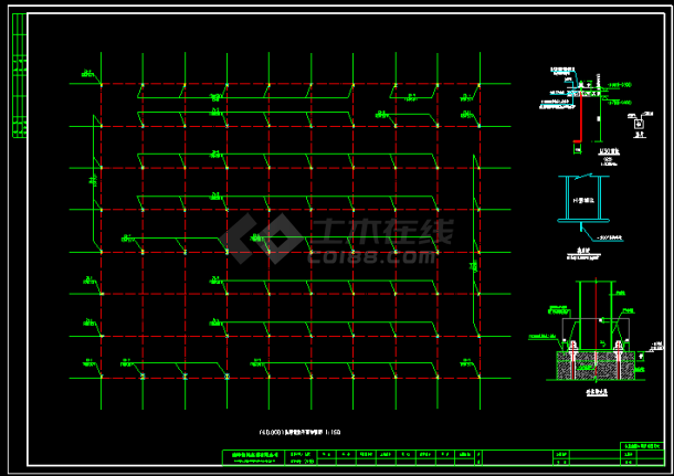 某电机公司2层框架钢结构CAD平面设计图-图二