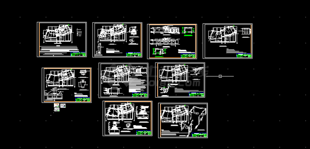 某服务区建筑方案设计全套CAD图纸-图一