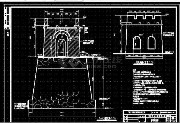 绿洲逢火亭厕所设计方案全套CAD图纸-图二
