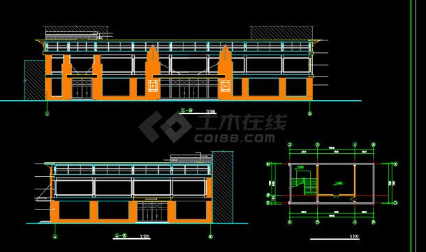 小型超市全套建施方案设计CAD图纸-图二