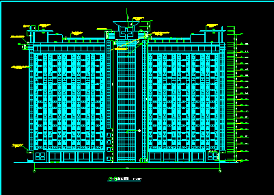 某市十八层医院住院楼建筑CAD施工方案设计图-图二