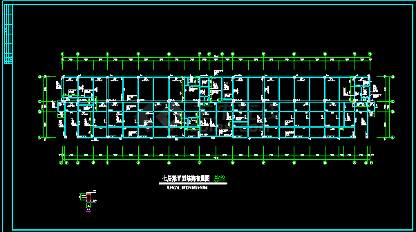 七层框架结构办公楼CAD平面设计施工图-图二