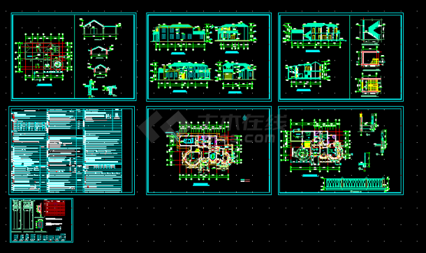 欧式风格别墅全套建筑施工cad设计方案详图-图一