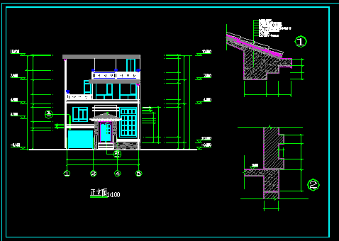 农村自建房建筑施工cad设计方案详图-图二