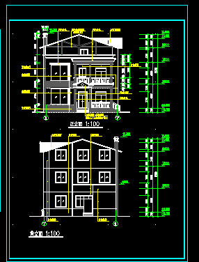 某农村住宅楼全套建筑施工cad设计方案图纸-图二