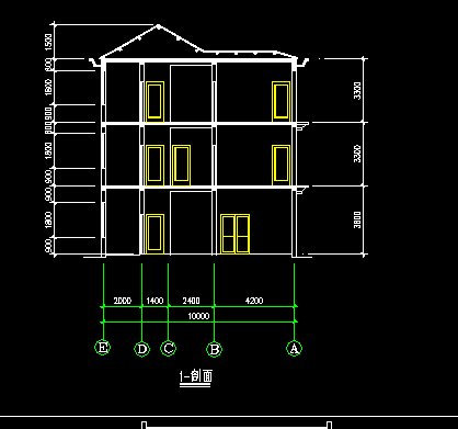 多层农村住宅楼建筑施工cad设计方案图纸-图二
