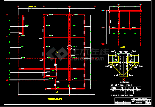 某楼钢骨刚结构CAD平面设计施工图-图二