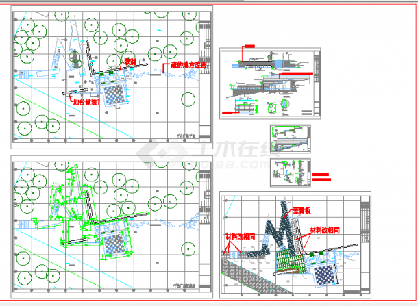 公园平台广场区建筑设计全套CAD图纸-图一