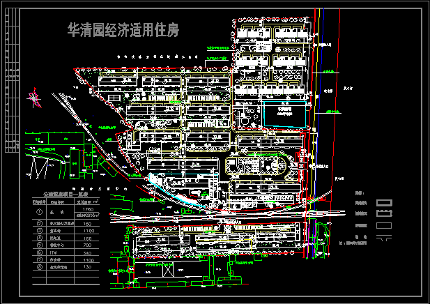 某市经济适用房规划总平面cad施工方案图_图1
