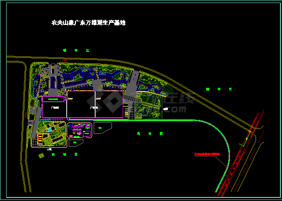 [广东]万绿湖基地总规划设计cad施工方案图-图一