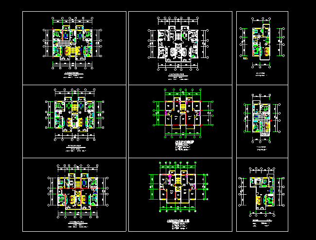 9种多层住宅建筑户型cad设计方案图纸_图1