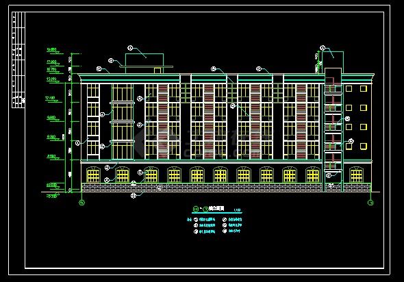 某轮班宿舍楼建筑设计CAD详情图-图二