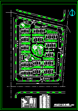 某地的住宅小区CAD规划总平面图2-图一