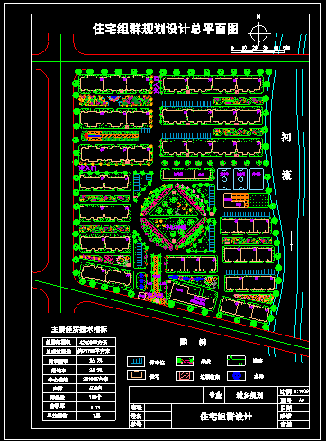 某地住宅组群规划设计的CAD总平面-图一