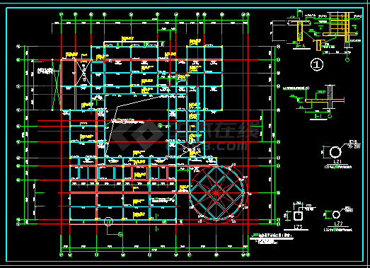 某框架结构幼儿园CAD建筑结构全图-图二