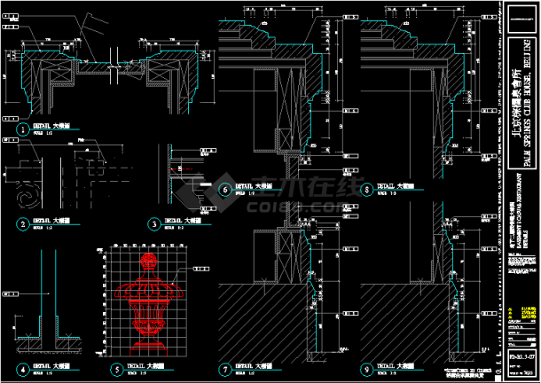 北京棕榈泉会所西餐厅全套CAD方案施工图-图二