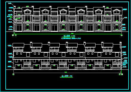 某联排别墅方案设计建筑CAD施工图-图二