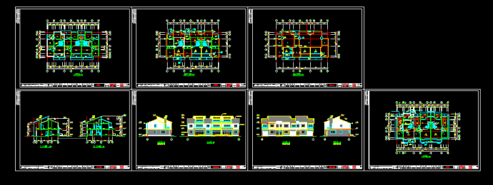 某联排别墅施工建筑设计CAD方案图纸_图1